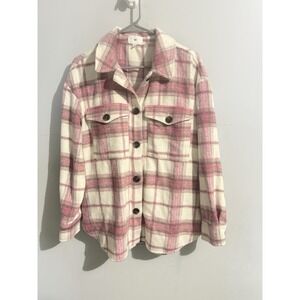 Nordstrom BP Women's Pink Thick Plaid Shacket Size M